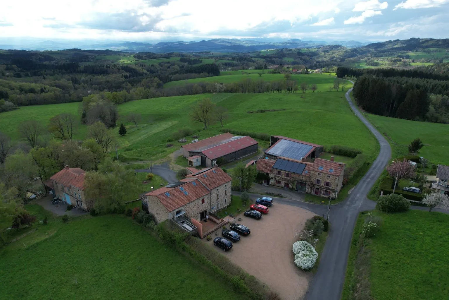 vue aérienne des gites