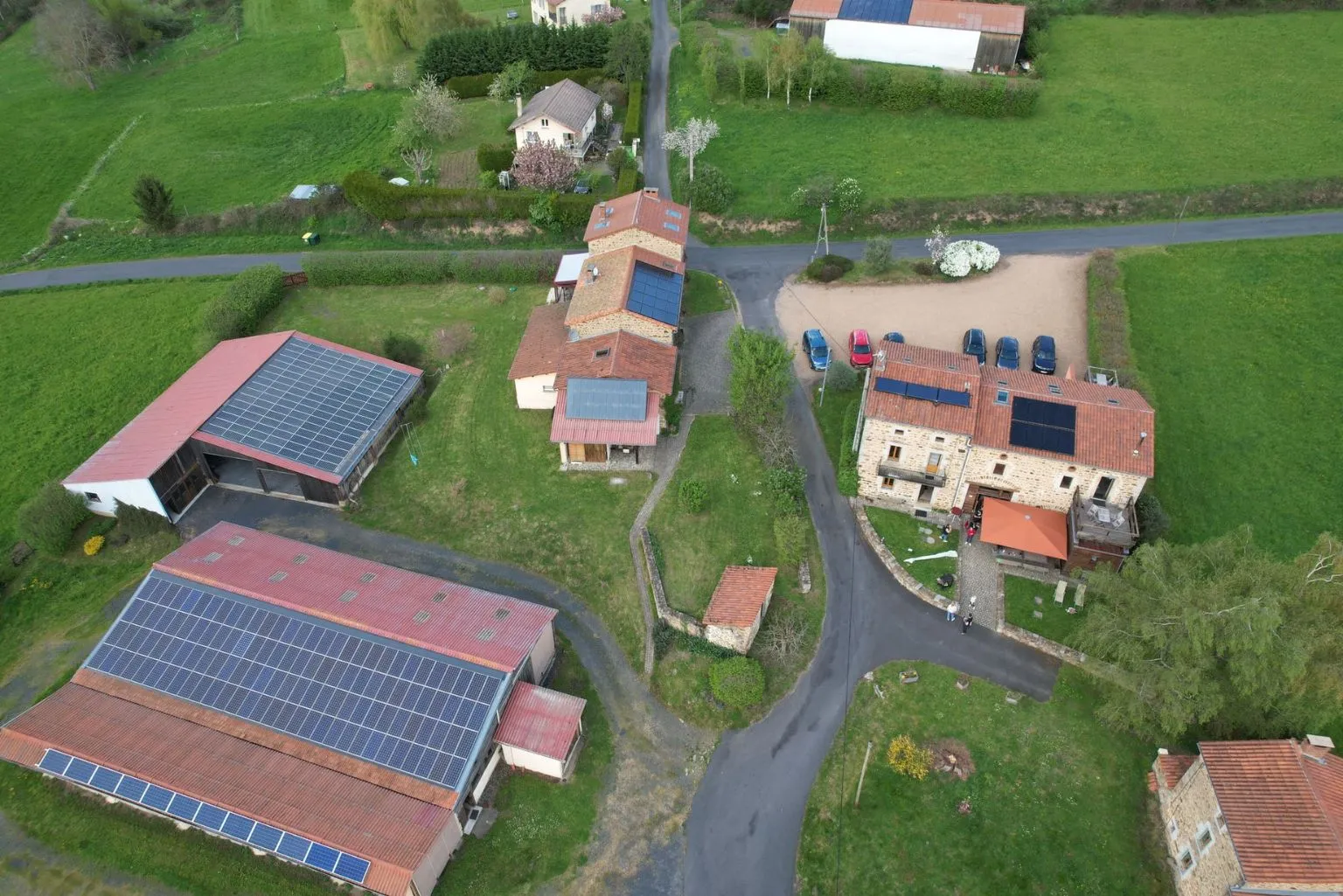 vue aérienne des gites